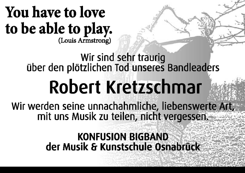  Traueranzeige für Robert Kretzschmar vom 29.08.2012 aus Neue Osnabrücker Zeitung GmbH & Co. KG