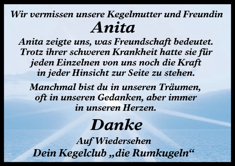  Traueranzeige für Anita Rademacher vom 05.02.2013 aus Neue Osnabrücker Zeitung GmbH & Co. KG