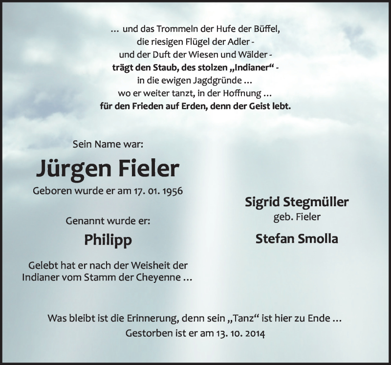  Traueranzeige für Jürgen Fieler vom 25.10.2014 aus Neue Osnabrücker Zeitung GmbH & Co. KG