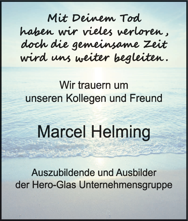  Traueranzeige für Marcel Helming vom 07.02.2014 aus Neue Osnabrücker Zeitung GmbH & Co. KG