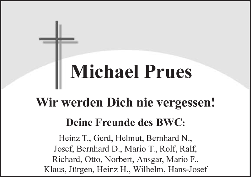  Traueranzeige für Michael Prues vom 02.07.2014 aus Neue Osnabrücker Zeitung GmbH & Co. KG