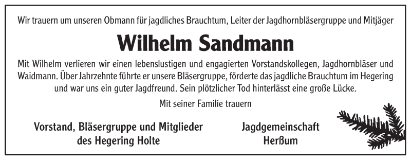 Traueranzeige für Wilhelm Sandmann vom 02.09.2014 aus Neue Osnabrücker Zeitung GmbH & Co. KG