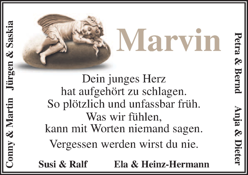  Traueranzeige für Marvin Baudis vom 13.02.2015 aus Neue Osnabrücker Zeitung GmbH & Co. KG