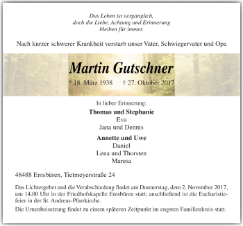 Traueranzeigen Von Martin Gutschner Noz Trauerportal