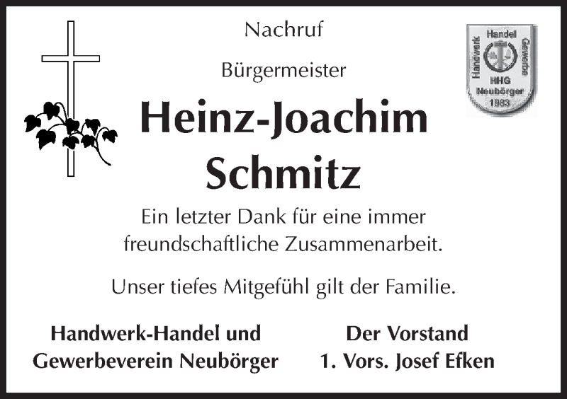  Traueranzeige für Heinz-Joachim Schmitz vom 16.02.2017 aus Neue Osnabrücker Zeitung GmbH & Co. KG