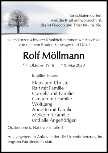 Traueranzeige von Rolf Möllmann von Neue Osnabrücker Zeitung GmbH & Co. KG