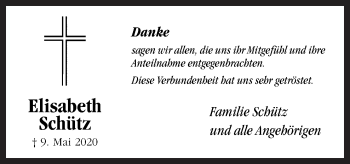 Traueranzeige von Familie Schütz von Neue Osnabrücker Zeitung GmbH & Co. KG