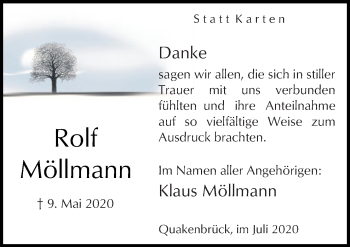 Traueranzeige von Rolf Möllmann von Neue Osnabrücker Zeitung GmbH & Co. KG