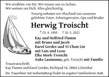 Traueranzeige von Herwig Troischt von Neue Osnabrücker Zeitung GmbH & Co. KG