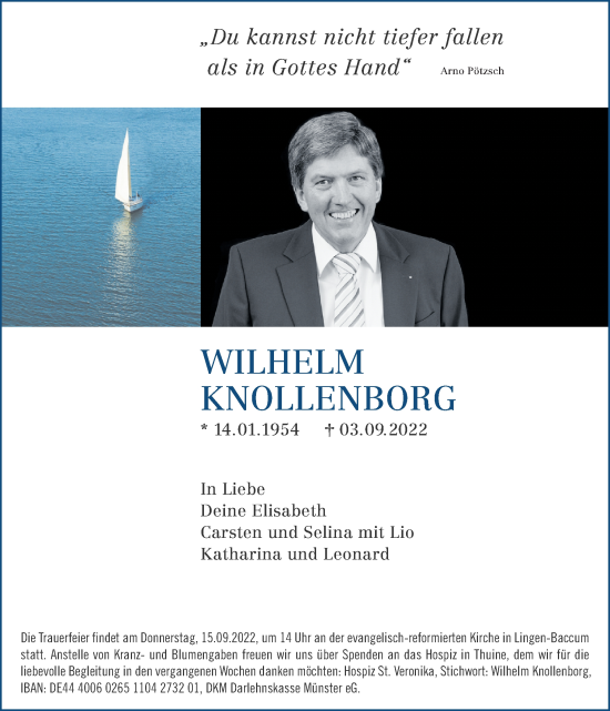 Traueranzeigen Von Wilhelm Knollenborg Noz Trauerportal