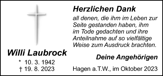 Traueranzeige von Herzlichen Dank von Neue Osnabrücker Zeitung GmbH & Co. KG