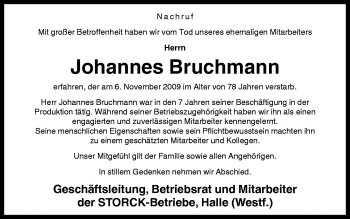 Traueranzeige von Johannes Bruchmann von Neue Osnabrücker Zeitung GmbH & Co. KG