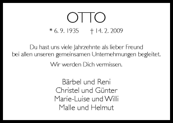 Traueranzeige von Otto Beeck von Neue Osnabrücker Zeitung GmbH & Co. KG