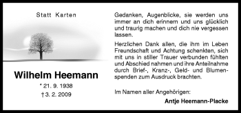 Traueranzeige von Wilhelm Heemann von Neue Osnabrücker Zeitung GmbH & Co. KG