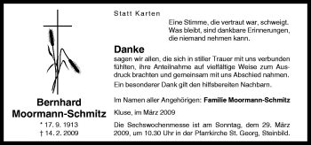 Traueranzeige von Bernhard Moormann-Schmitz von Neue Osnabrücker Zeitung GmbH & Co. KG
