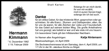 Traueranzeige von Hermann Kimmann von Neue Osnabrücker Zeitung GmbH & Co. KG