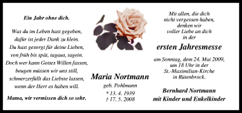 Traueranzeige von Maria Nordmann von Neue Osnabrücker Zeitung GmbH & Co. KG