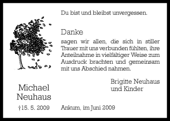 Traueranzeige von Michael Neuhaus von Neue Osnabrücker Zeitung GmbH & Co. KG