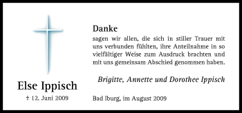 Traueranzeige von Else Ippisch von Neue Osnabrücker Zeitung GmbH & Co. KG