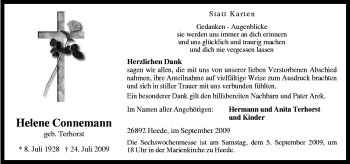 Traueranzeige von Helene Connemann von Neue Osnabrücker Zeitung GmbH & Co. KG