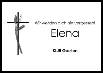 Traueranzeige von Elena  von Neue Osnabrücker Zeitung GmbH & Co. KG