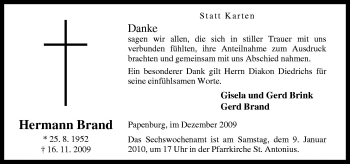 Traueranzeige von Hermann Brand von Neue Osnabrücker Zeitung GmbH & Co. KG