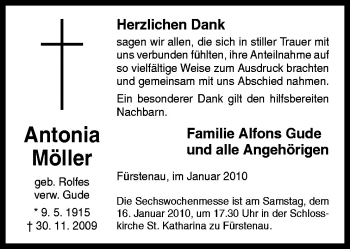 Traueranzeige von Antonia Möller von Neue Osnabrücker Zeitung GmbH & Co. KG