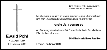 Traueranzeige von Ewald Pohl von Neue Osnabrücker Zeitung GmbH & Co. KG