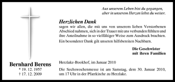 Traueranzeige von Bernhard Berens von Neue Osnabrücker Zeitung GmbH & Co. KG