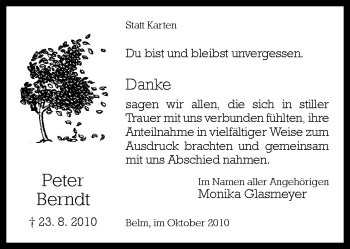 Traueranzeige von Peter Berndt von Neue Osnabrücker Zeitung GmbH & Co. KG