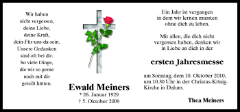 Traueranzeige von Ewald Meiners von Neue Osnabrücker Zeitung GmbH & Co. KG