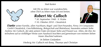Traueranzeige von Robert Mc Culloch von Neue Osnabrücker Zeitung GmbH & Co. KG
