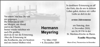 Traueranzeige von Hermann Meyering von Neue Osnabrücker Zeitung GmbH & Co. KG