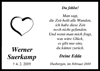 Traueranzeige von Werner Suerkamp von Neue Osnabrücker Zeitung GmbH & Co. KG