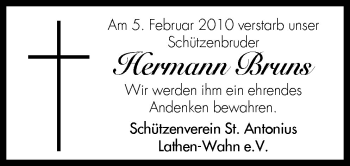 Traueranzeige von Hermann Bruns von Neue Osnabrücker Zeitung GmbH & Co. KG