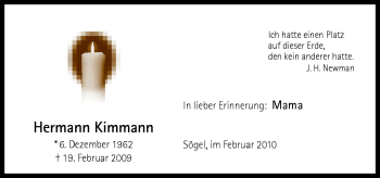 Traueranzeige von Hermann Kimmann von Neue Osnabrücker Zeitung GmbH & Co. KG