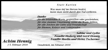 Traueranzeige von Henning Achim von Neue Osnabrücker Zeitung GmbH & Co. KG