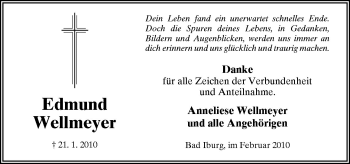 Traueranzeige von Edmund Wellmeyer von Neue Osnabrücker Zeitung GmbH & Co. KG