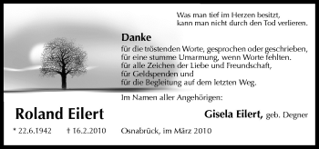 Traueranzeige von Roland Eilert von Neue Osnabrücker Zeitung GmbH & Co. KG