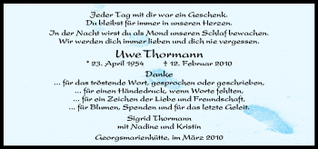 Traueranzeige von Uwe Thormann von Neue Osnabrücker Zeitung GmbH & Co. KG