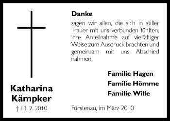 Traueranzeige von Katharina Kämpker von Neue Osnabrücker Zeitung GmbH & Co. KG