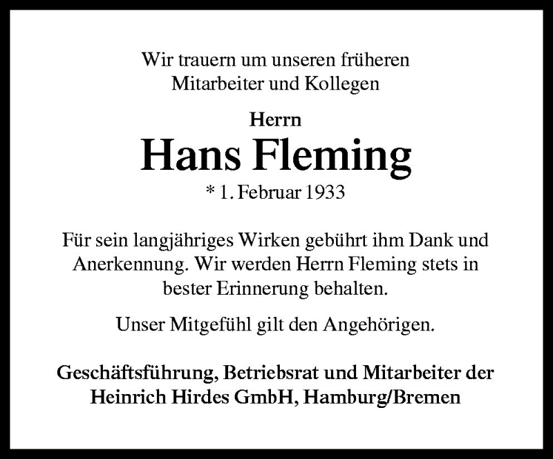  Traueranzeige für Hans Fleming vom 09.04.2010 aus Neue Osnabrücker Zeitung GmbH & Co. KG