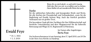 Traueranzeige von Ewald Feye von Neue Osnabrücker Zeitung GmbH & Co. KG