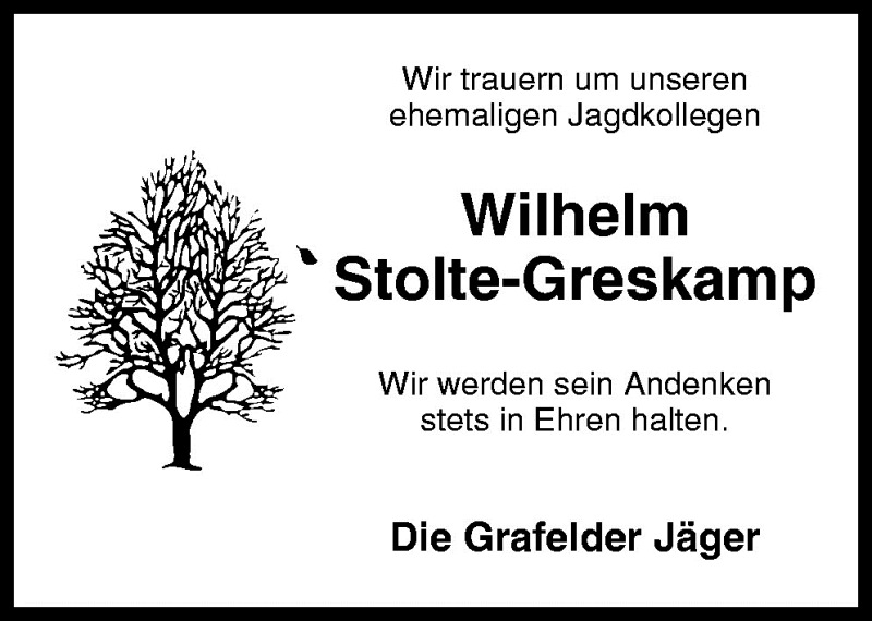  Traueranzeige für Wilhelm Stolte-Greskamp vom 29.04.2010 aus Neue Osnabrücker Zeitung GmbH & Co. KG