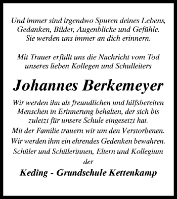 Traueranzeige von Johannes Berkemeyer von Neue Osnabrücker Zeitung GmbH & Co. KG