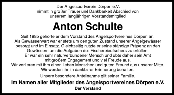 Traueranzeige von Anton Schulte von Neue Osnabrücker Zeitung GmbH & Co. KG