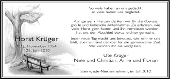 Traueranzeige von Horst Krüger von Neue Osnabrücker Zeitung GmbH & Co. KG