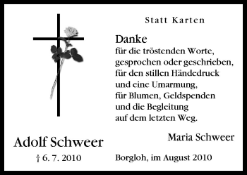 Traueranzeige von Adolf Schweer von Neue Osnabrücker Zeitung GmbH & Co. KG