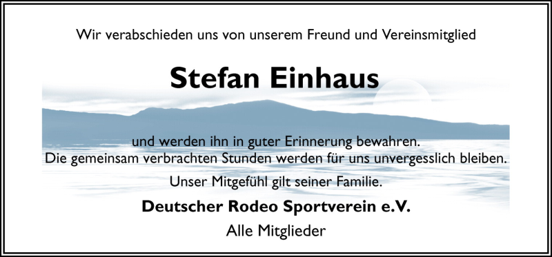  Traueranzeige für Stefan Einhaus vom 11.10.2011 aus Neue Osnabrücker Zeitung GmbH & Co. KG