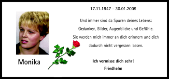 Traueranzeige von Monika  von Neue Osnabrücker Zeitung GmbH & Co. KG